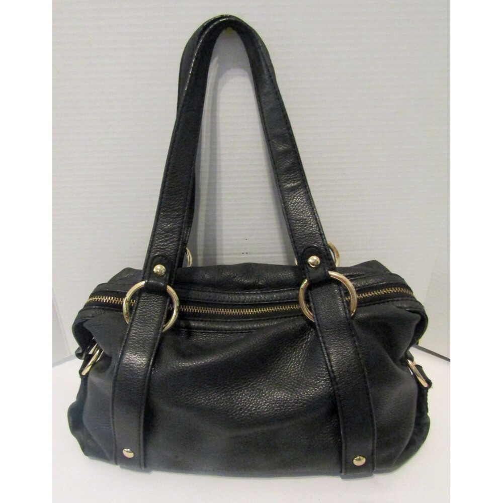 Michael Kors Satchel Bag Fulton Black Pebbled Leather Shoulder Bag Purse - Picture 7 of 12